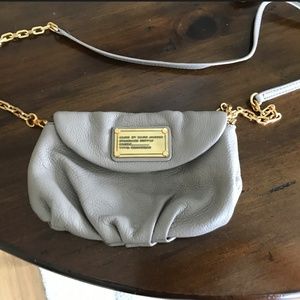 Marc Jacobs light tan/gray leather cross body